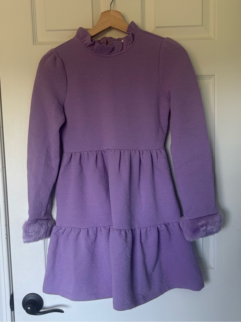 Janie and Jack Lavender Tiered Dress with Ruffle Neck